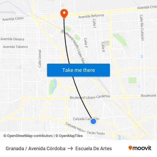 Granada / Avenida Córdoba to Escuela De Artes map