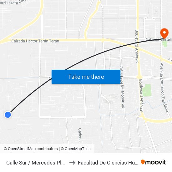 Calle Sur / Mercedes Placencia to Facultad De Ciencias Humanas map