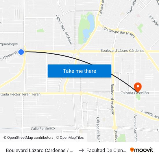 Boulevard Lázaro Cárdenas / Heróico Colegio Militar to Facultad De Ciencias Humanas map
