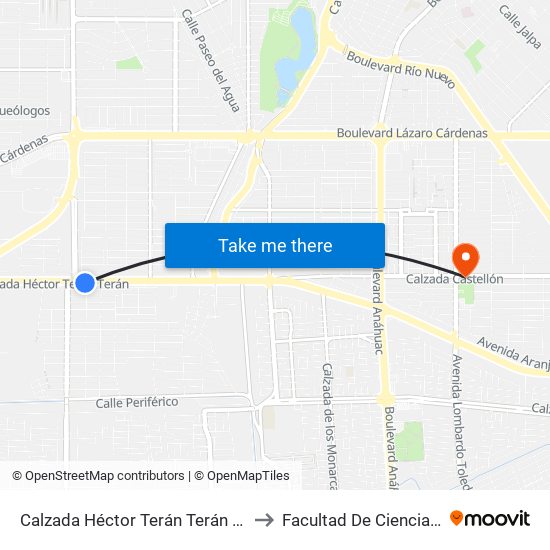 Calzada Héctor Terán Terán / Mariano Salas to Facultad De Ciencias Humanas map