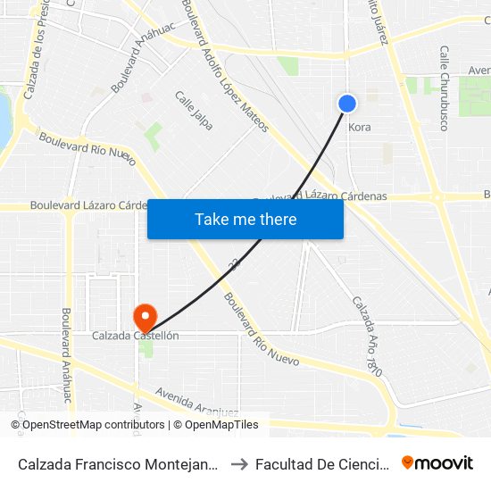 Calzada Francisco Montejano / Arturo Pompa to Facultad De Ciencias Humanas map
