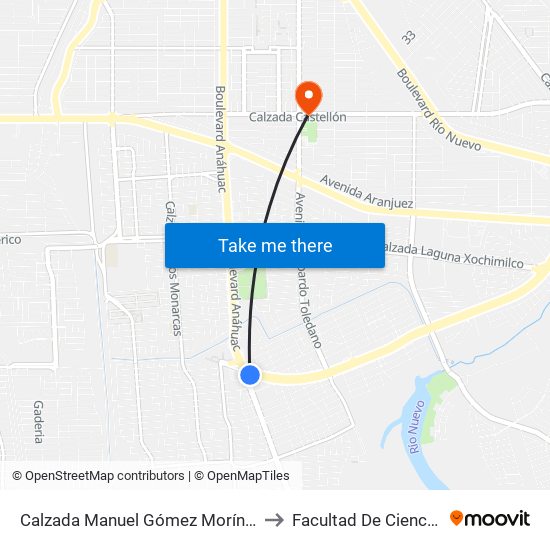 Calzada Manuel Gómez Morín / Calzada Anáhuac to Facultad De Ciencias Humanas map
