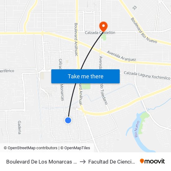 Boulevard De Los Monarcas / Avenida Ronda to Facultad De Ciencias Humanas map