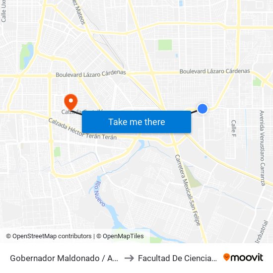 Gobernador Maldonado / Avenida Cabildo to Facultad De Ciencias Humanas map