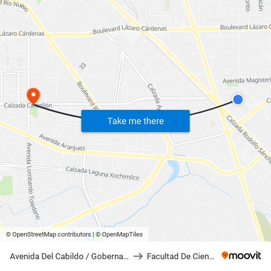 Avenida Del Cabildo / Gobernador Alfonso González to Facultad De Ciencias Humanas map