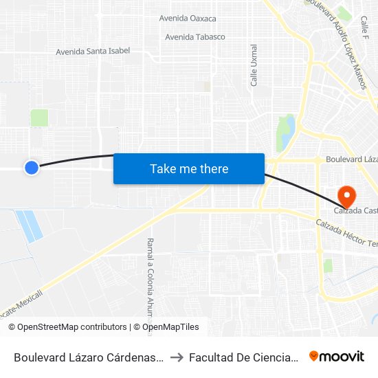 Boulevard Lázaro Cárdenas / San Ramón to Facultad De Ciencias Humanas map