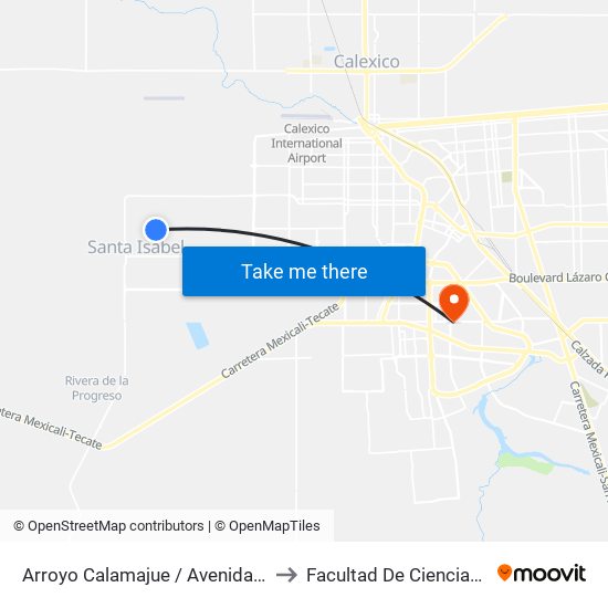 Arroyo Calamajue / Avenida El Portezuelo to Facultad De Ciencias Humanas map