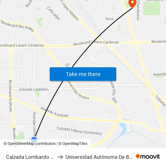 Calzada Lombardo Toledano / Boxeadores to Universidad Autónoma De Baja California - Campus Mexicali map