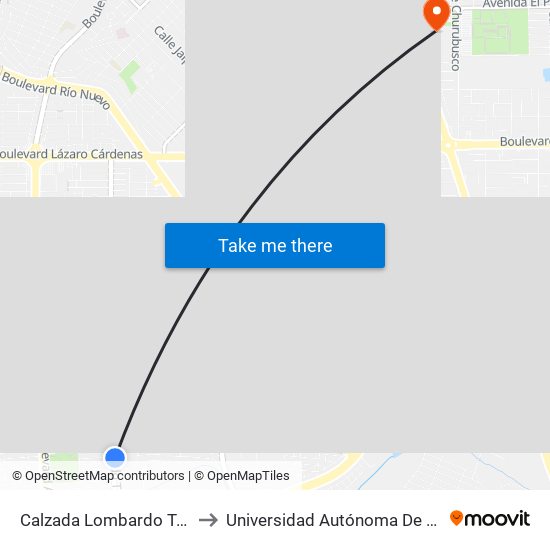 Calzada Lombardo Toledano / Basquetbolistas to Universidad Autónoma De Baja California - Campus Mexicali map