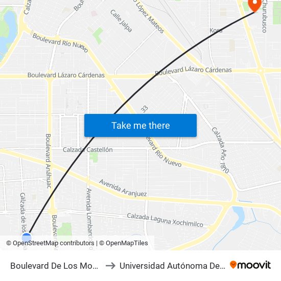 Boulevard De Los Monarcas / Laguna San Cristóbal to Universidad Autónoma De Baja California - Campus Mexicali map