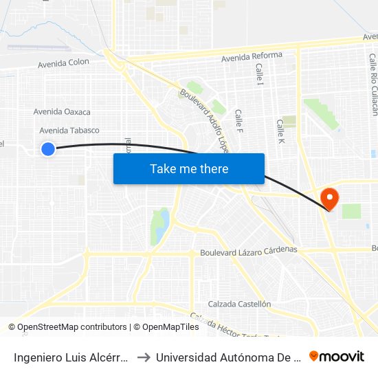 Ingeniero Luis Alcérrega / Bahía De Los Ángeles to Universidad Autónoma De Baja California - Campus Mexicali map