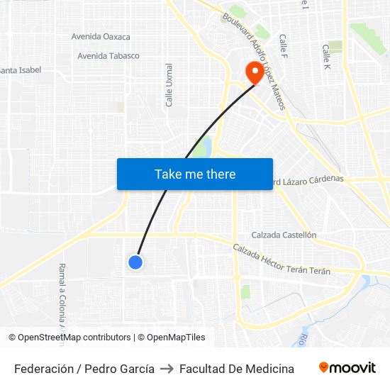 Federación / Pedro García to Facultad De Medicina map