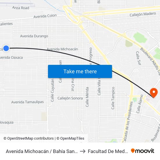 Avenida Michoacán / Bahía San Rafael to Facultad De Medicina map