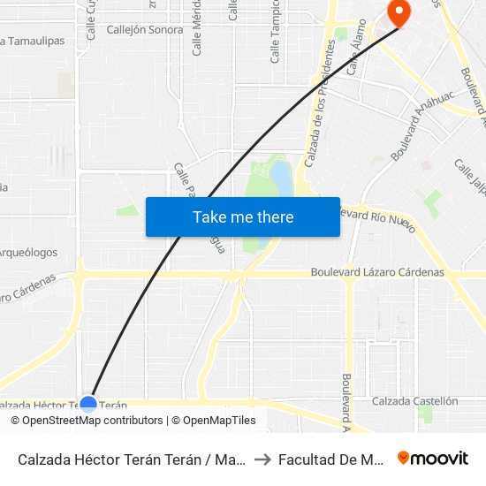 Calzada Héctor Terán Terán / Mariano Salas to Facultad De Medicina map
