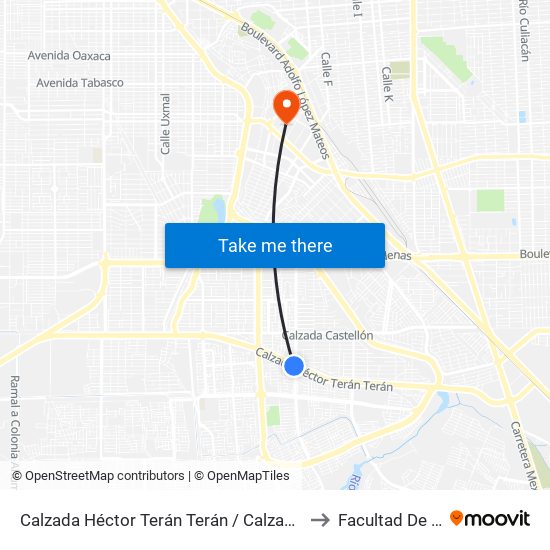 Calzada Héctor Terán Terán / Calzada Lombardo Toledano to Facultad De Medicina map