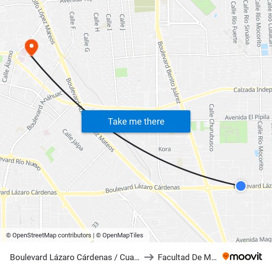 Boulevard Lázaro Cárdenas / Cuatro Ciénegas to Facultad De Medicina map