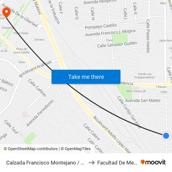 Calzada Francisco Montejano / Zacatepec to Facultad De Medicina map