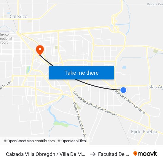 Calzada Villa Obregón / Villa De Moctezuma Poniente to Facultad De Medicina map
