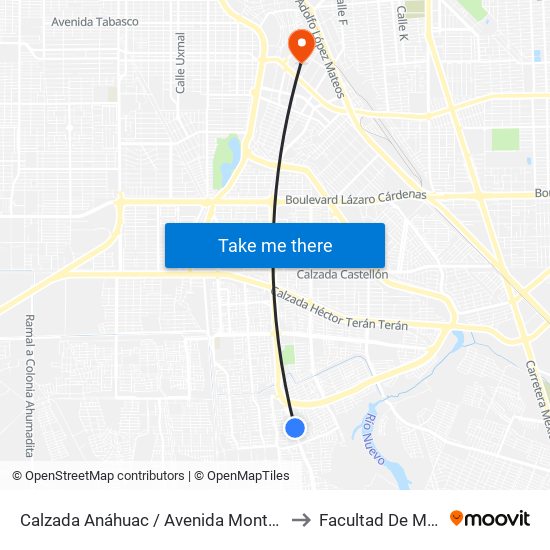 Calzada Anáhuac / Avenida Montes De Toledo to Facultad De Medicina map