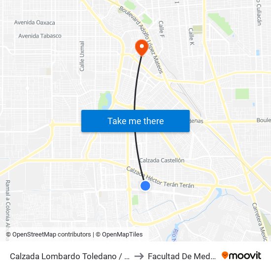 Calzada Lombardo Toledano / Coapa to Facultad De Medicina map