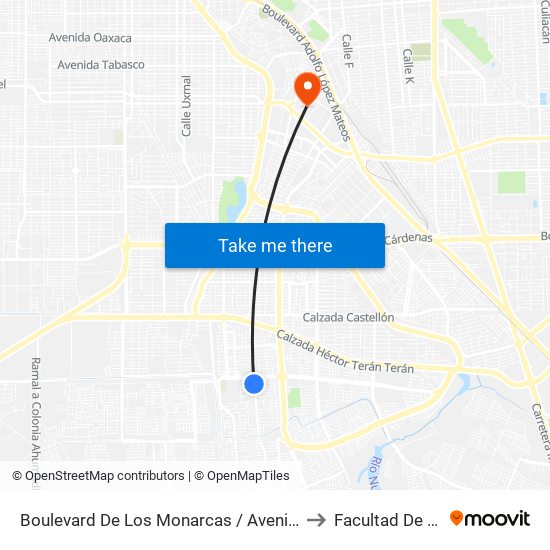 Boulevard De Los Monarcas / Avenida De Los Aragones to Facultad De Medicina map