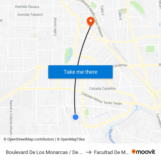 Boulevard De Los Monarcas / De Los Doblones to Facultad De Medicina map