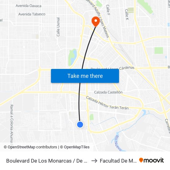 Boulevard De Los Monarcas / De Las Heráldicas to Facultad De Medicina map