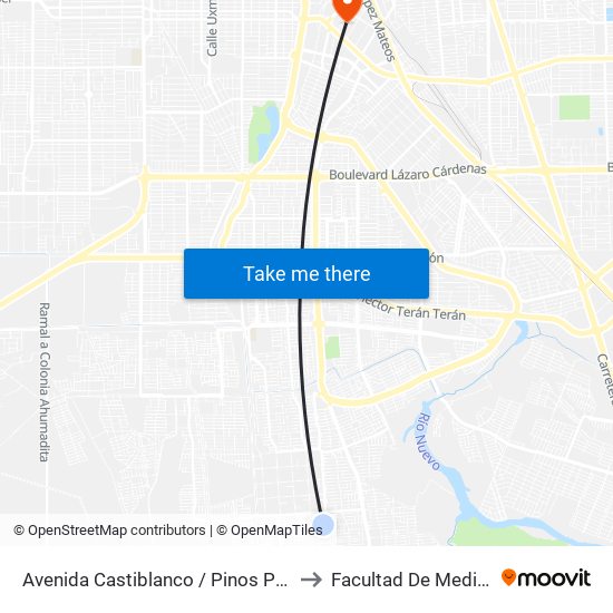 Avenida Castiblanco / Pinos Puente to Facultad De Medicina map