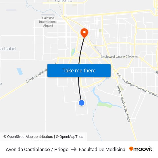 Avenida Castiblanco / Priego to Facultad De Medicina map