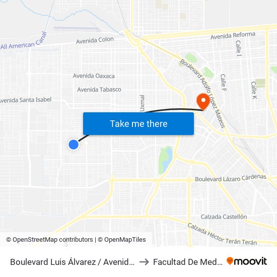 Boulevard Luis Álvarez / Avenida Kenia to Facultad De Medicina map