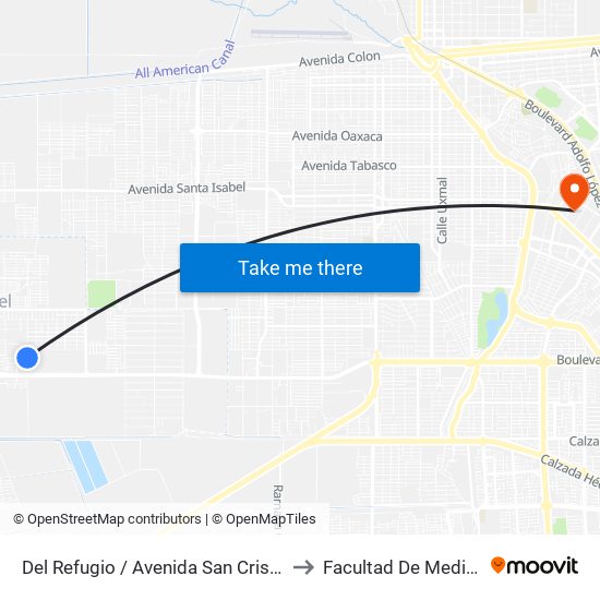 Del Refugio / Avenida San Cristóbal to Facultad De Medicina map