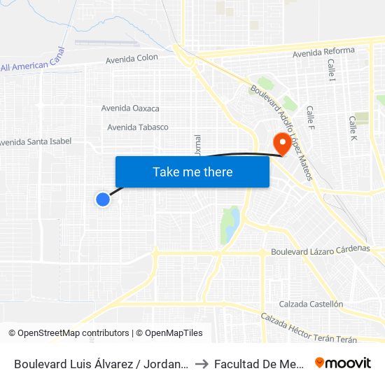 Boulevard Luis Álvarez / Jordania Norte to Facultad De Medicina map