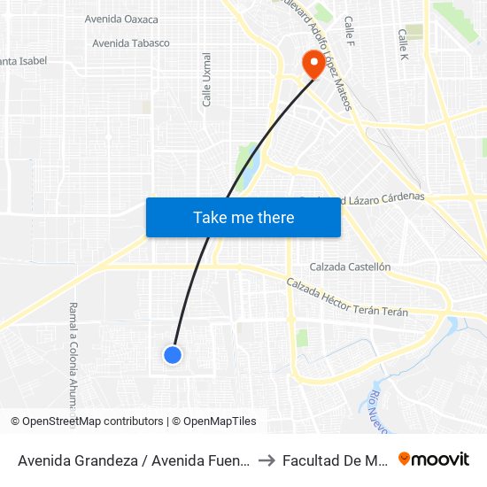 Avenida Grandeza / Avenida Fuente De Etiopía to Facultad De Medicina map