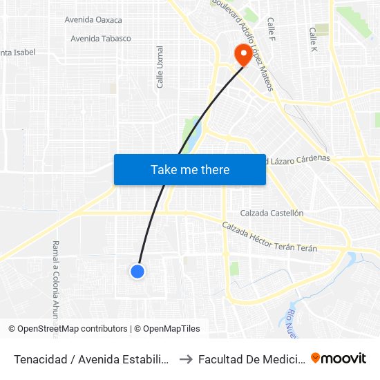 Tenacidad / Avenida Estabilidad to Facultad De Medicina map