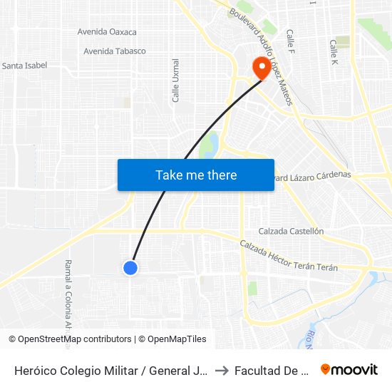 Heróico Colegio Militar / General Jesús María Garza to Facultad De Medicina map