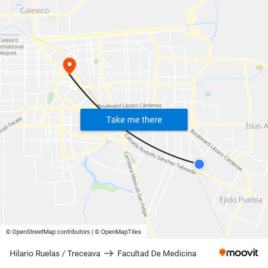 Hilario Ruelas / Treceava to Facultad De Medicina map