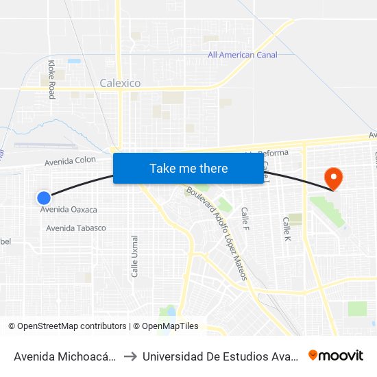 Avenida Michoacán / Bahía San Rafael to Universidad De Estudios Avanzados Campus Cuauhtemoc map