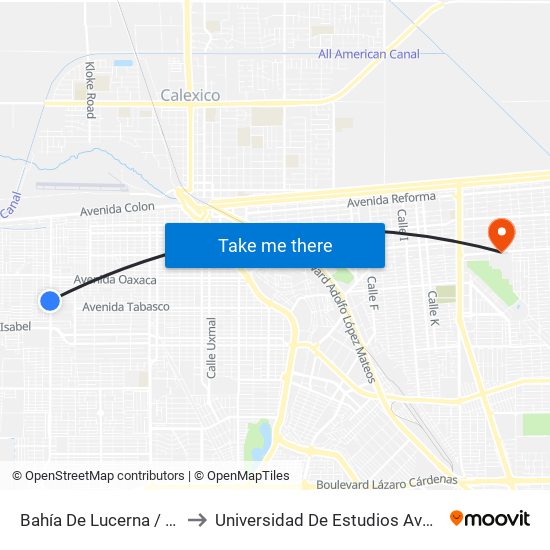 Bahía De Lucerna / Avenida Santo Tomás to Universidad De Estudios Avanzados Campus Cuauhtemoc map