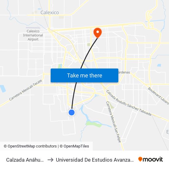 Calzada Anáhuac / Castillejo to Universidad De Estudios Avanzados Campus Cuauhtemoc map