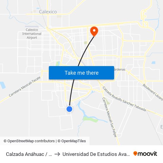 Calzada Anáhuac / Avenida Formentera to Universidad De Estudios Avanzados Campus Cuauhtemoc map