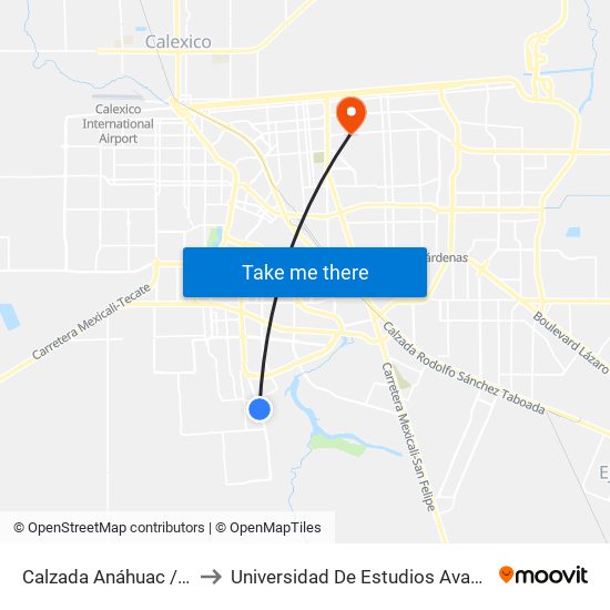 Calzada Anáhuac / Avenida Guadamur to Universidad De Estudios Avanzados Campus Cuauhtemoc map