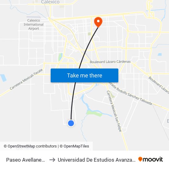 Paseo Avellaneda / Redondela to Universidad De Estudios Avanzados Campus Cuauhtemoc map