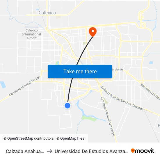 Calzada Anáhuac / Montedoro to Universidad De Estudios Avanzados Campus Cuauhtemoc map