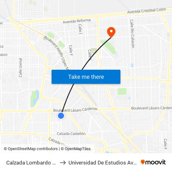 Calzada Lombardo Toledano / Encantadas to Universidad De Estudios Avanzados Campus Cuauhtemoc map