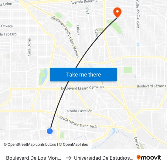 Boulevard De Los Monarcas / Avenida De Los Aragones to Universidad De Estudios Avanzados Campus Cuauhtemoc map
