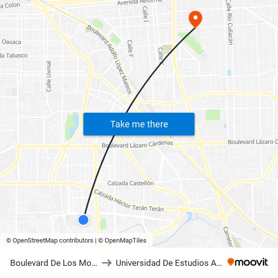 Boulevard De Los Monarcas / De Los Catalanes to Universidad De Estudios Avanzados Campus Cuauhtemoc map
