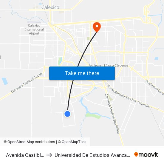 Avenida Castiblanco / Osuna to Universidad De Estudios Avanzados Campus Cuauhtemoc map