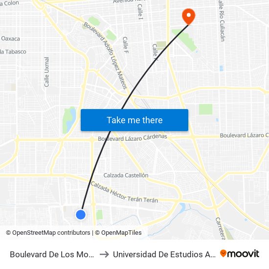Boulevard De Los Monarcas / Leonardo Da Vinci to Universidad De Estudios Avanzados Campus Cuauhtemoc map