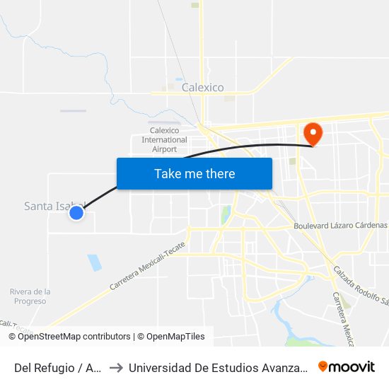 Del Refugio / Avenida Plutón to Universidad De Estudios Avanzados Campus Cuauhtemoc map