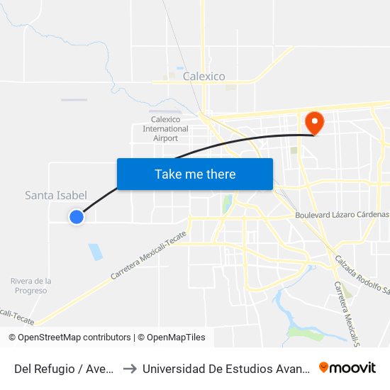 Del Refugio / Avenida San Cristóbal to Universidad De Estudios Avanzados Campus Cuauhtemoc map